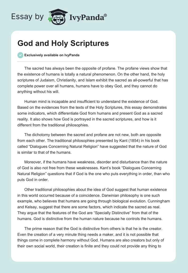 God and Holy Scriptures. Page 1