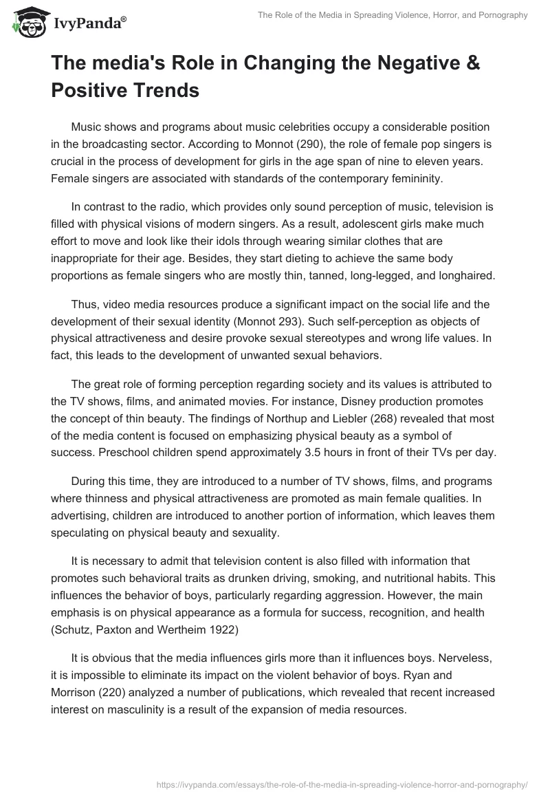 The Role of the Media in Spreading Violence, Horror, and Pornography. Page 4