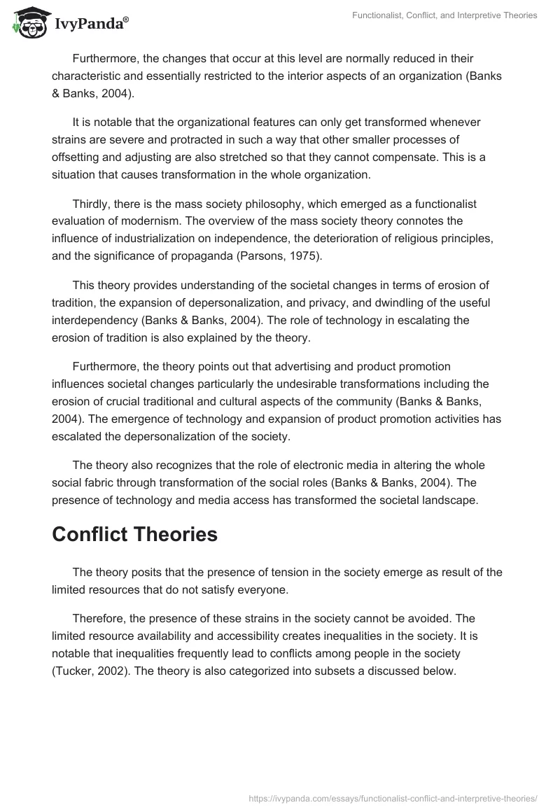 Functionalist, Conflict, and Interpretive Theories. Page 3