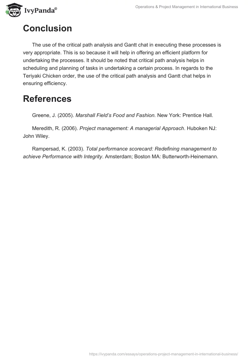 Operations & Project Management in International Business. Page 5