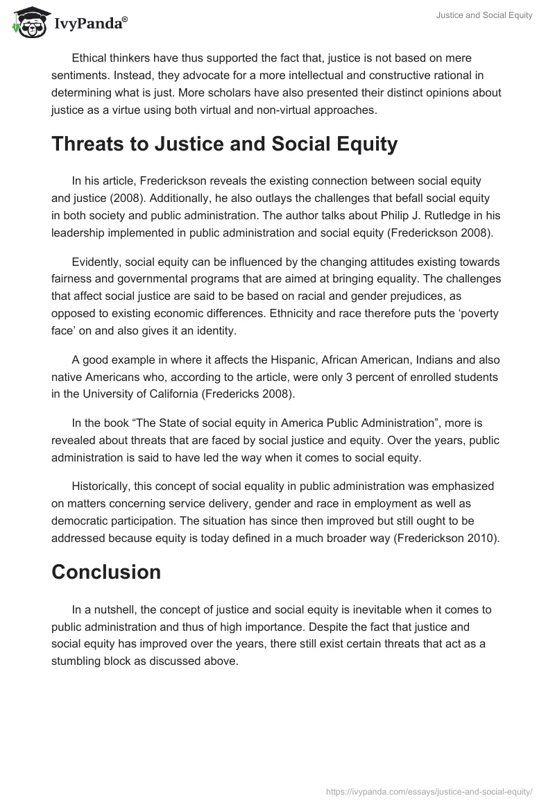 Justice and Social Equity. Page 2