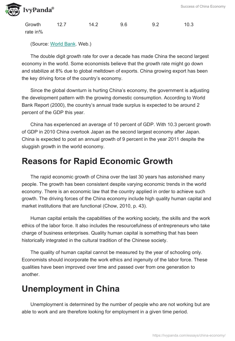 Success of the Chinese Economy. Page 2