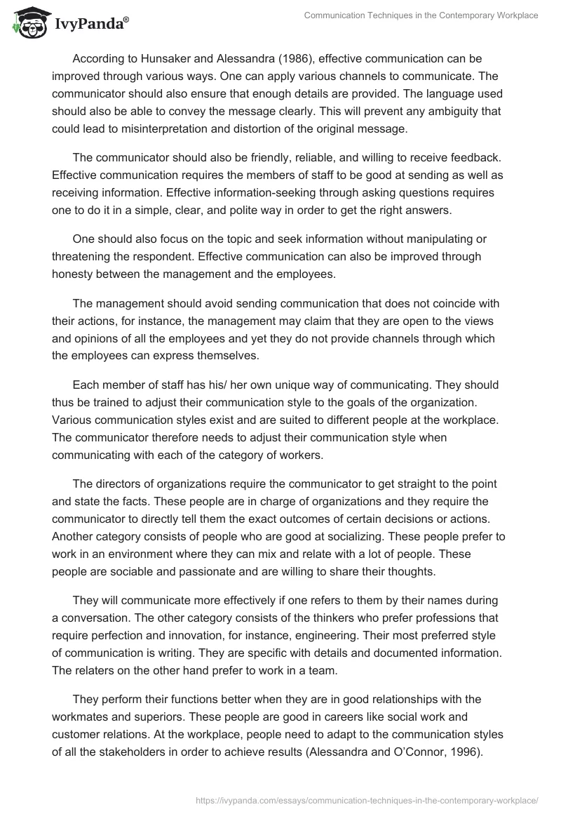 Communication Techniques in the Contemporary Workplace. Page 3