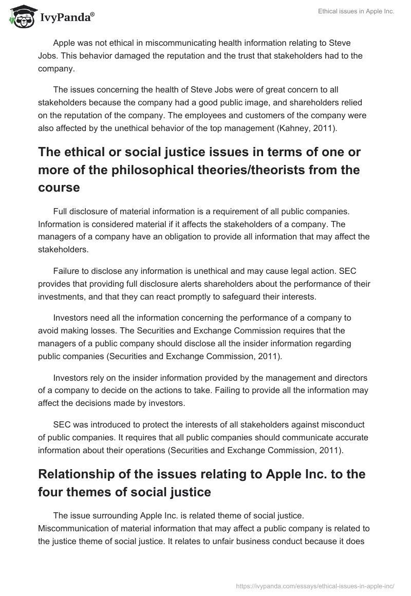 Ethical Issues in Apple Inc.. Page 3