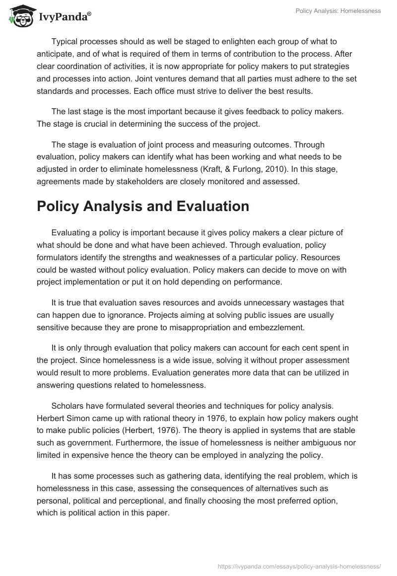 Policy Analysis: Homelessness. Page 3