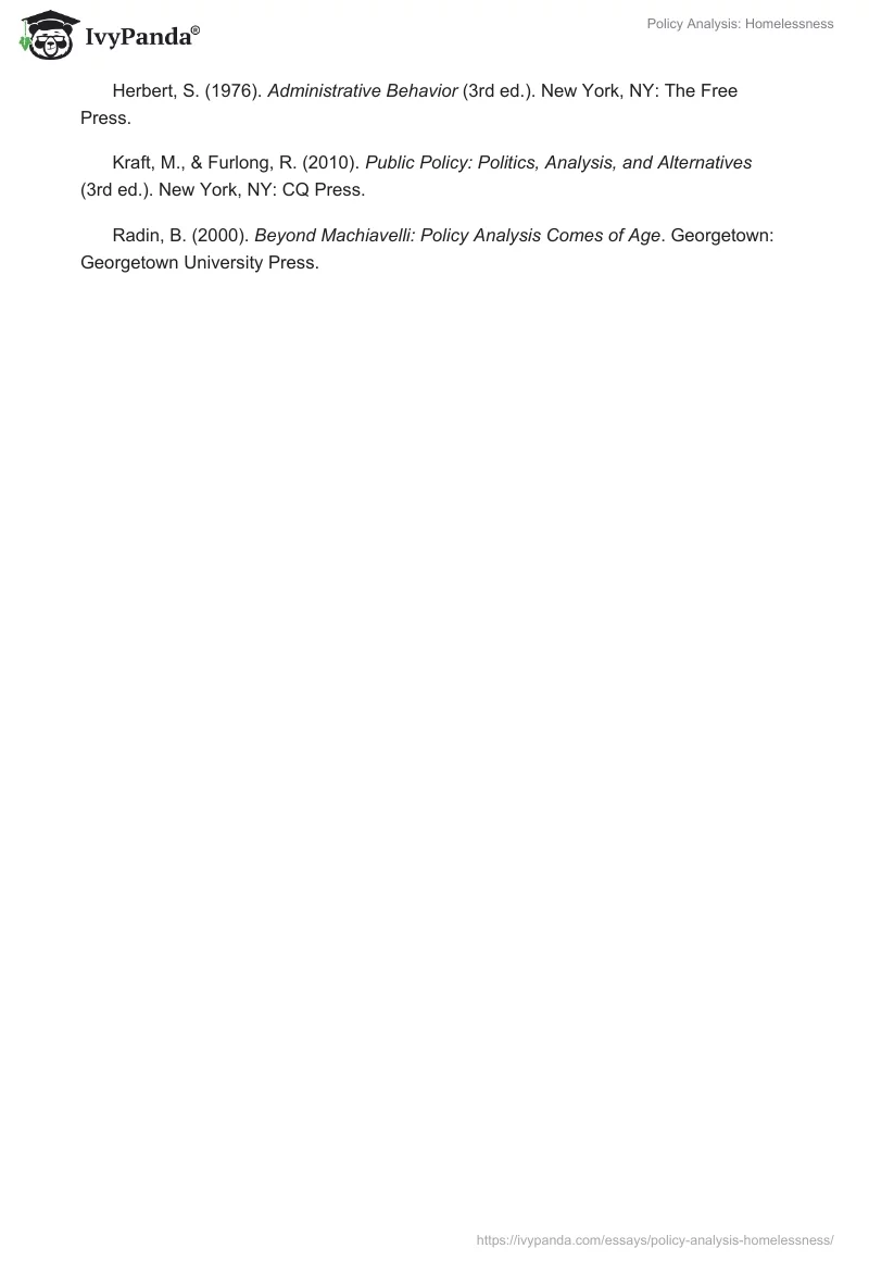 Policy Analysis: Homelessness. Page 5