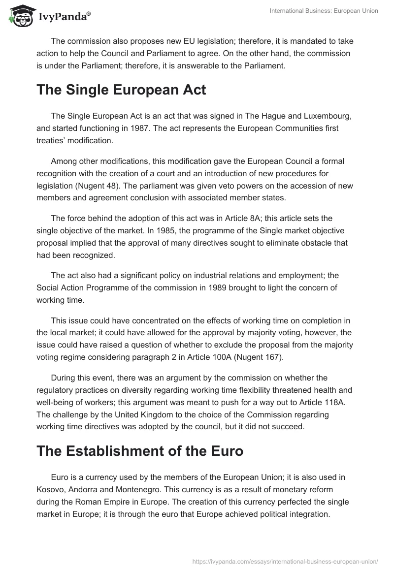 International Business: European Union. Page 3