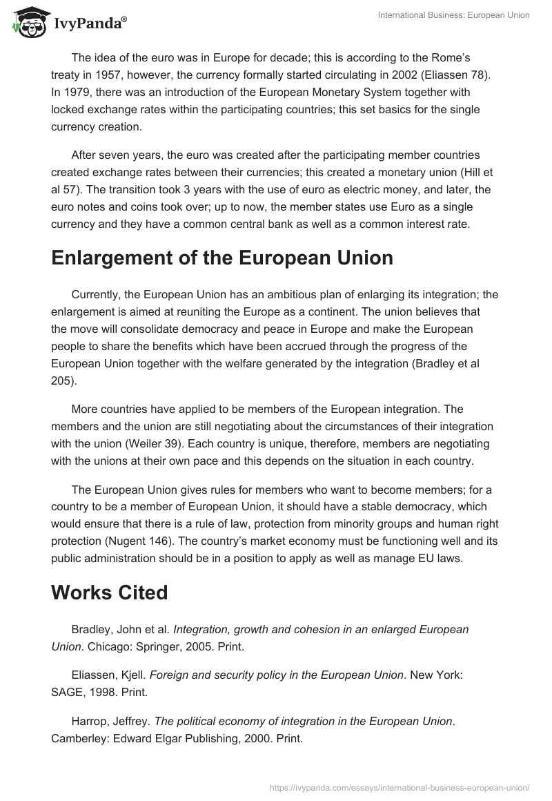 International Business: European Union. Page 4