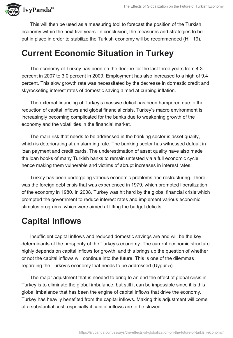 The Effects of Globalization on the Future of Turkish Economy. Page 3