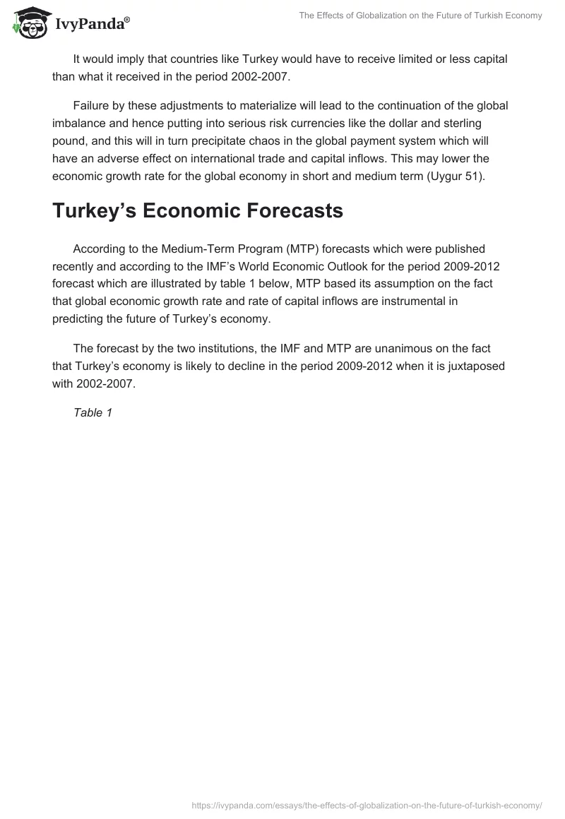 The Effects of Globalization on the Future of Turkish Economy. Page 4