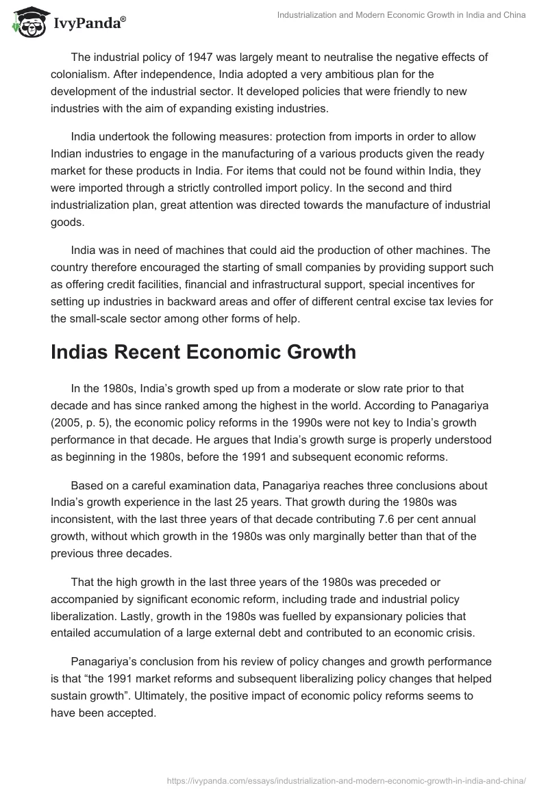 Industrialization and Modern Economic Growth in India and China. Page 4