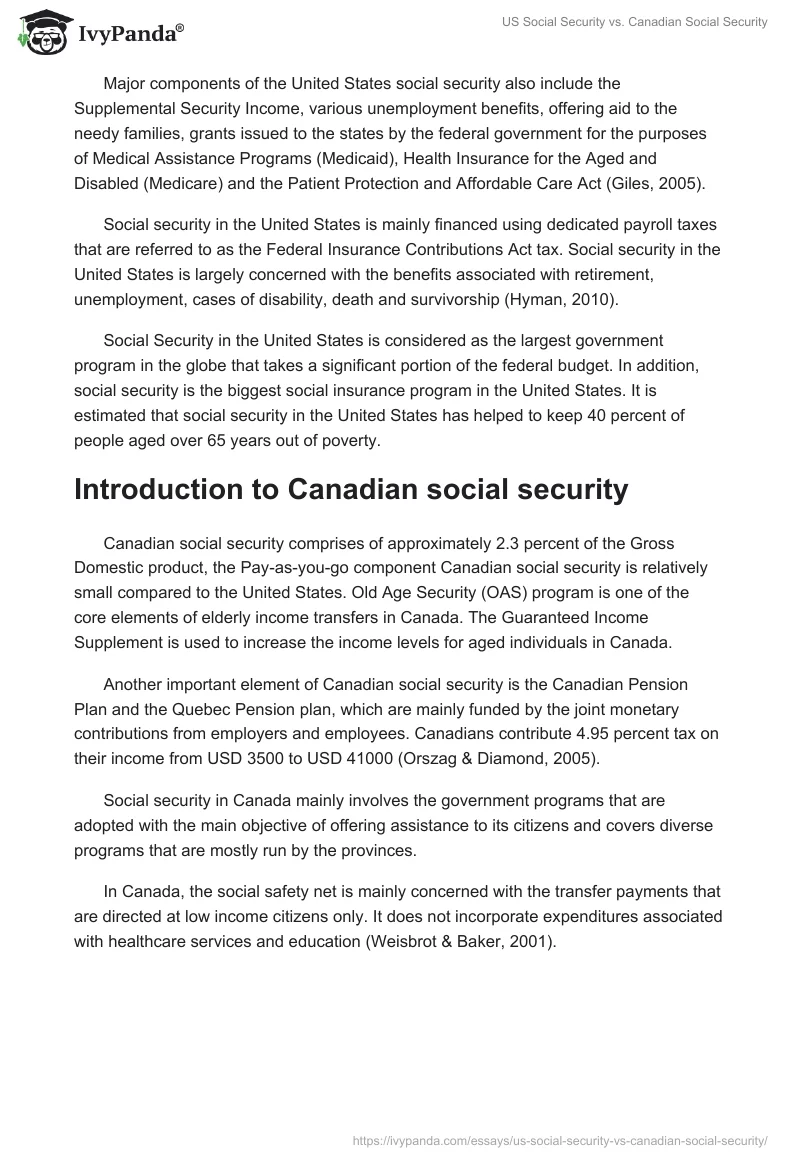 US Social Security vs. Canadian Social Security. Page 2