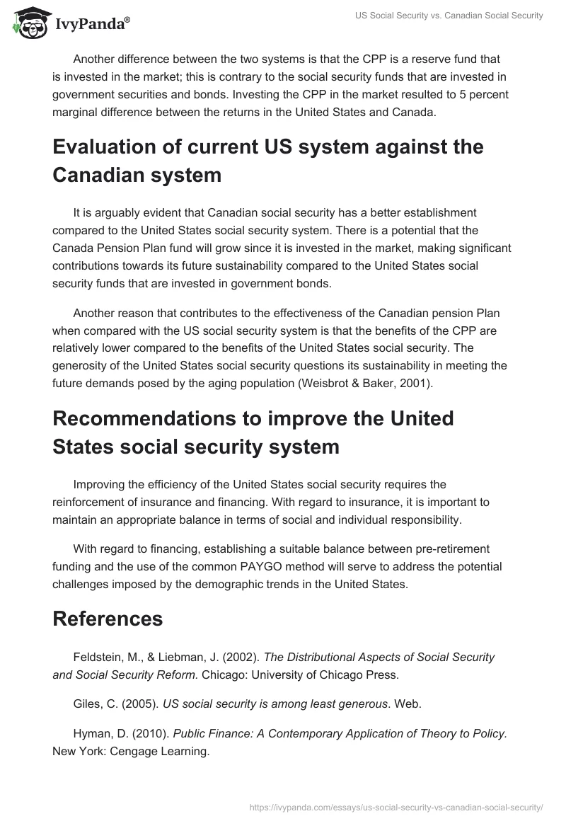 US Social Security vs. Canadian Social Security. Page 4