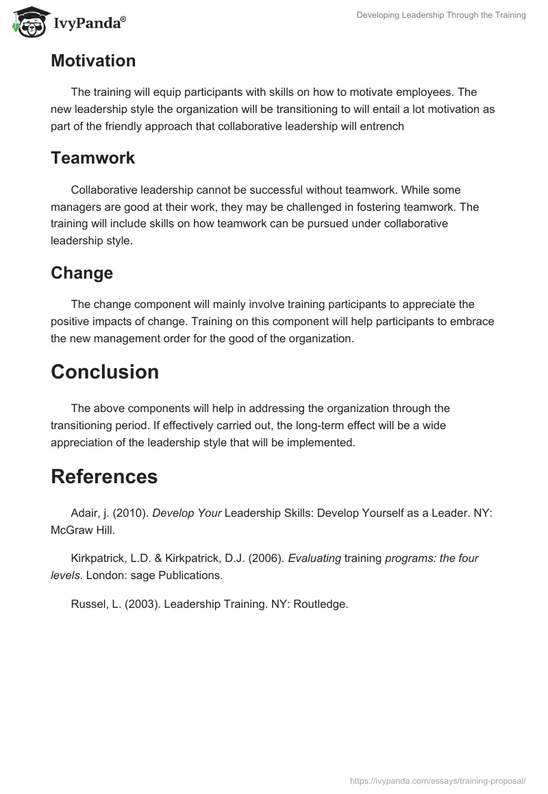 Developing Leadership Through the Training. Page 3