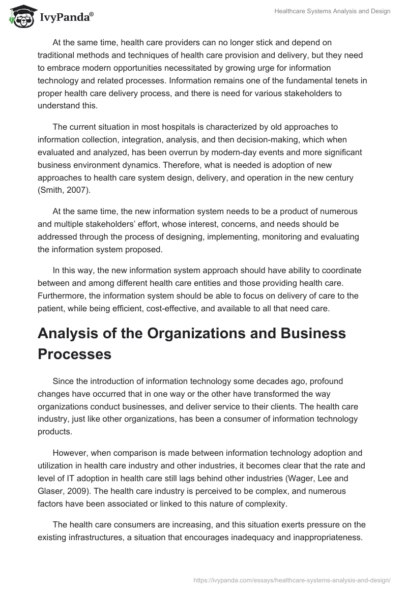 Healthcare Systems Analysis and Design. Page 3