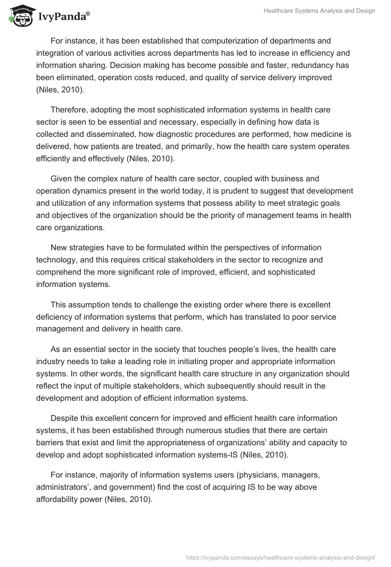 Healthcare Systems Analysis and Design. Page 5