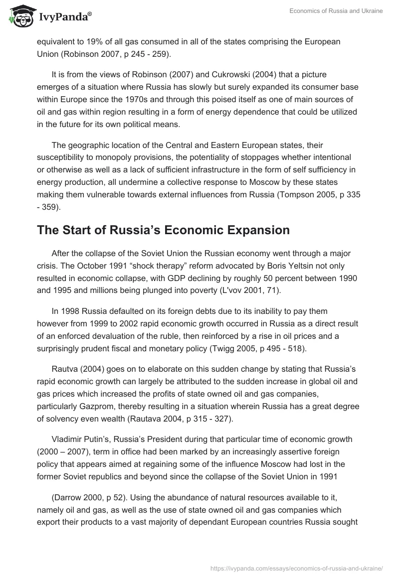 Economics of Russia and Ukraine. Page 2
