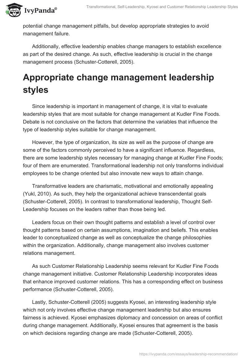 Transformational, Self-Leadership, Kyosei and Customer Relationship Leadership Styles. Page 2