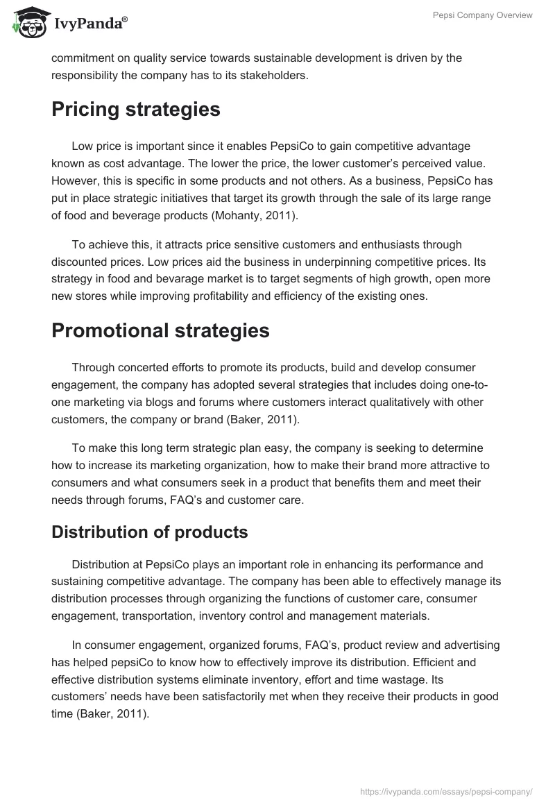 Pepsi Company Overview. Page 3