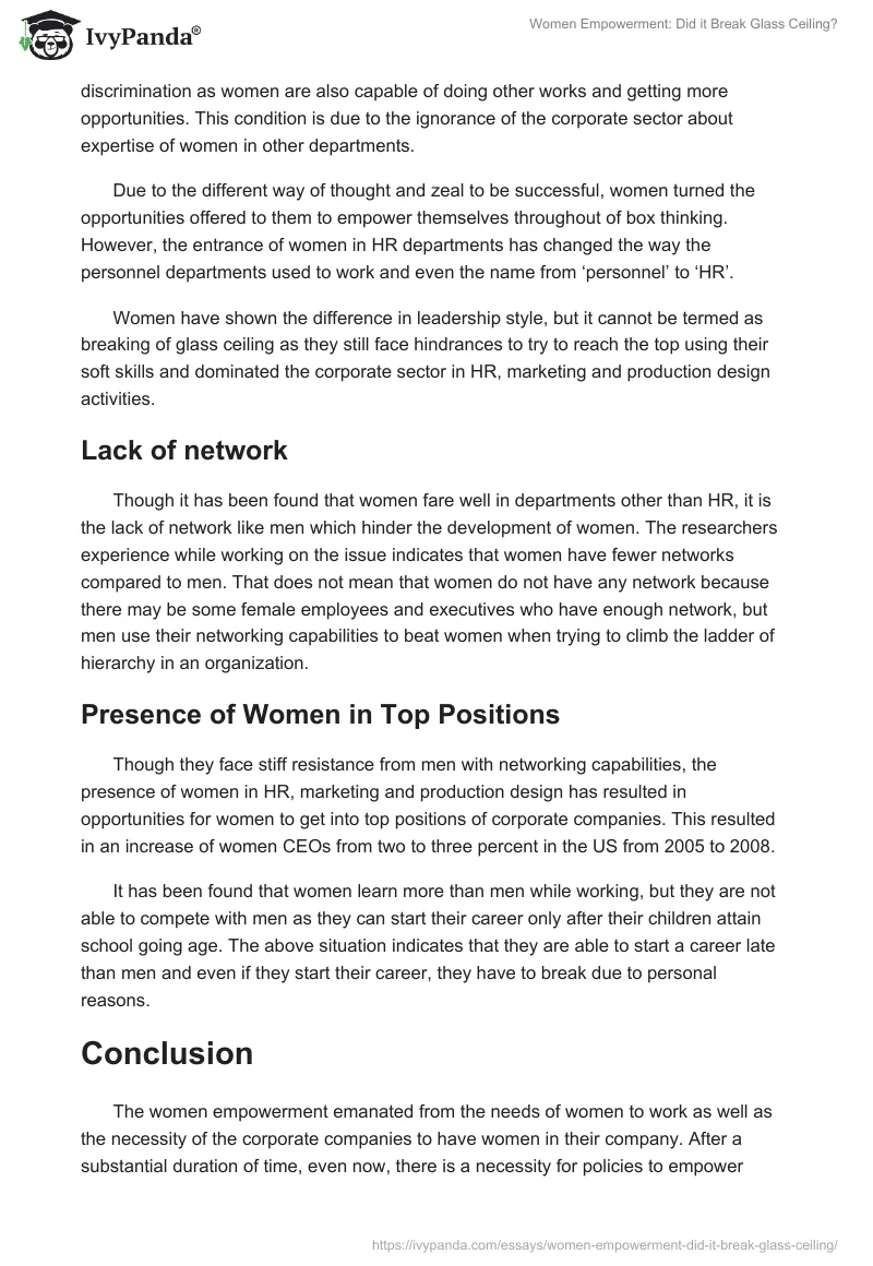 Women Empowerment: Did it Break Glass Ceiling?. Page 2