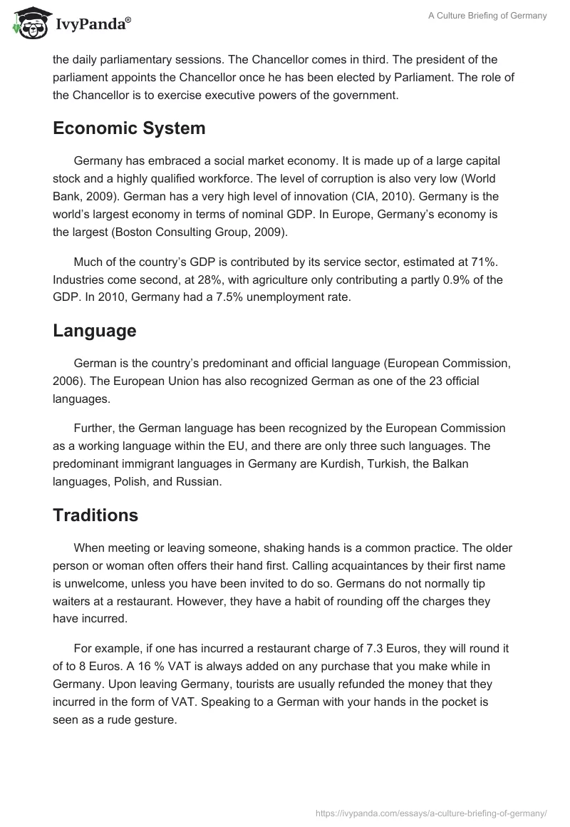 A Culture Briefing of Germany. Page 3
