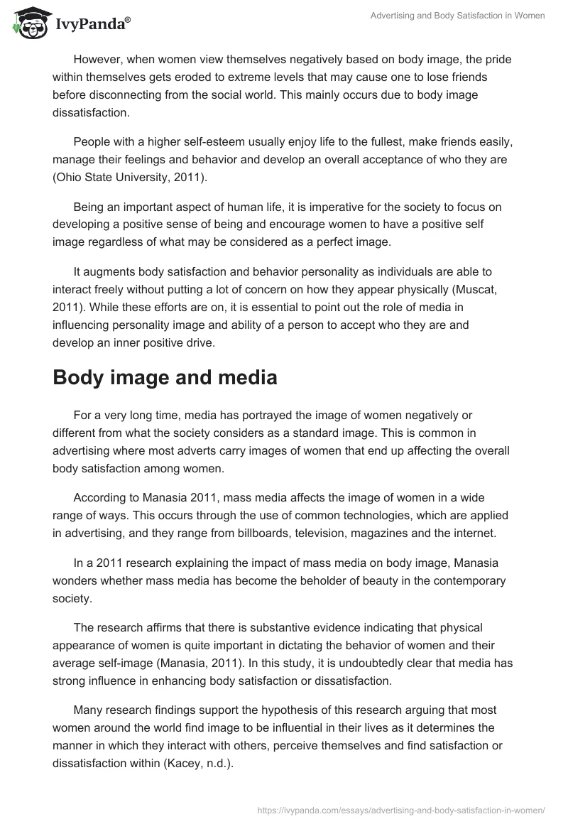 Advertising and Body Satisfaction in Women. Page 3