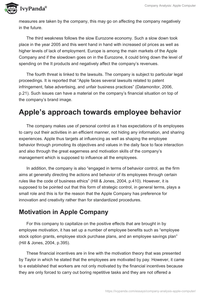 Company Analysis: Apple Computer. Page 5