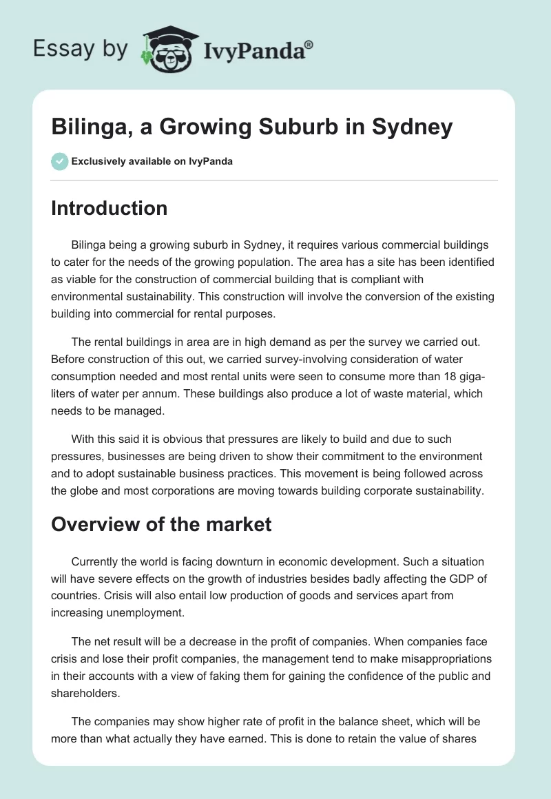 Bilinga, a Growing Suburb in Sydney. Page 1