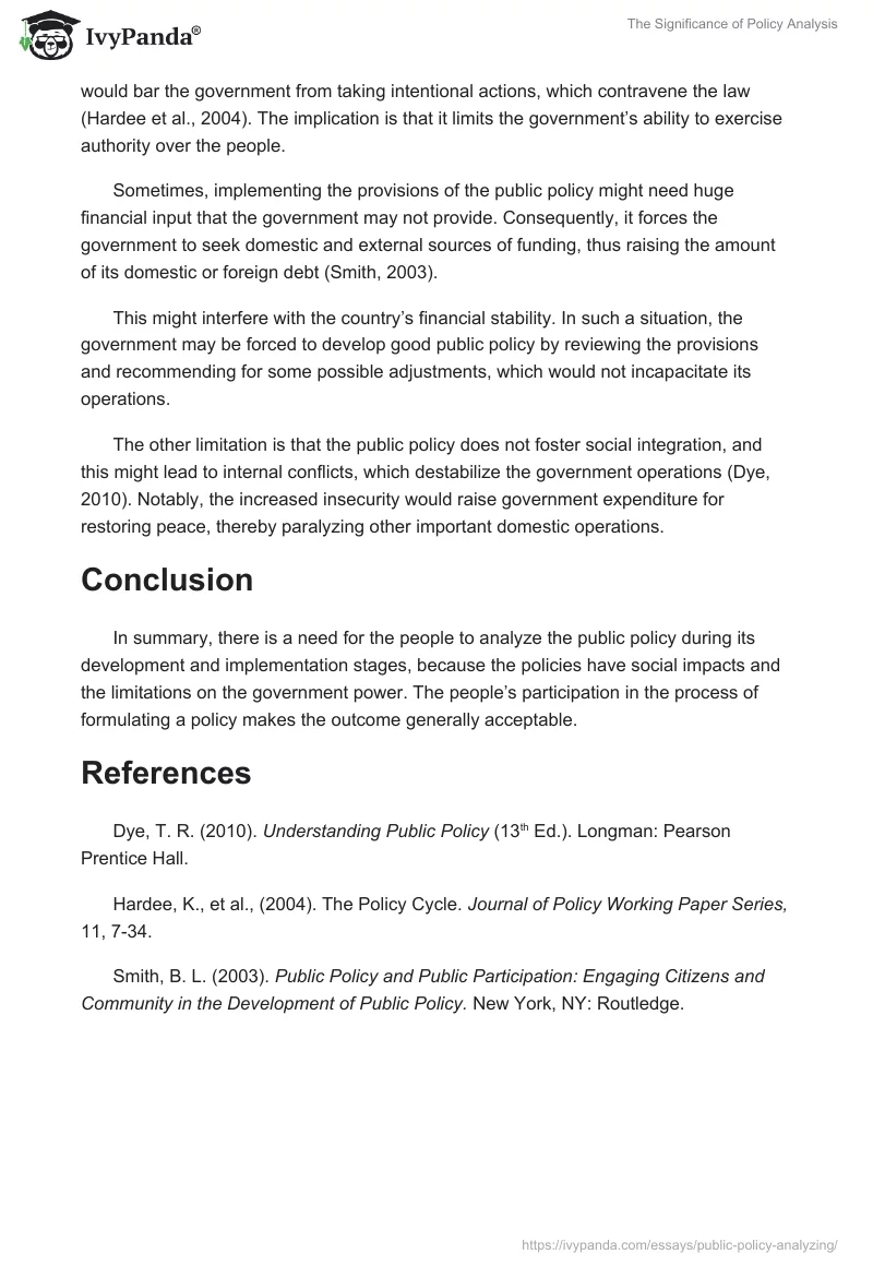 The Significance of Policy Analysis. Page 3