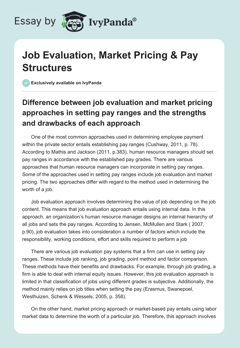 Job Evaluation, Market Pricing & Pay Structures. Page 1