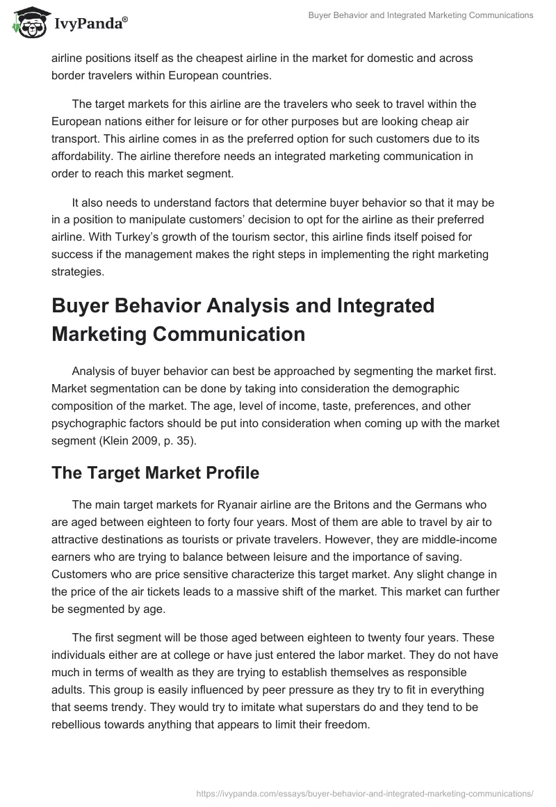 Buyer Behavior and Integrated Marketing Communications. Page 2