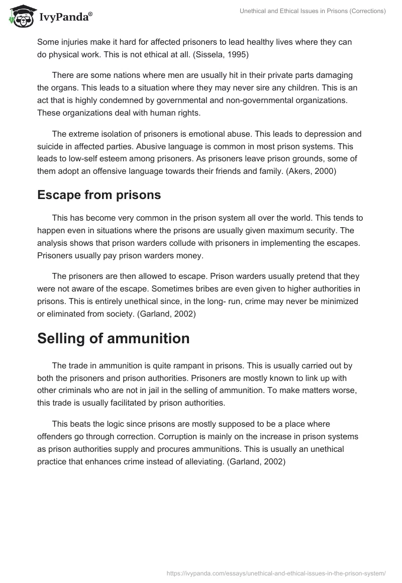 Unethical and Ethical Issues in Prisons (Corrections). Page 5