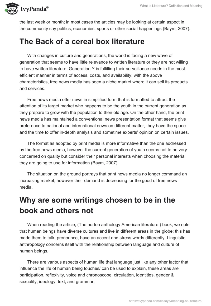 What Is Literature? Definition and Meaning. Page 2