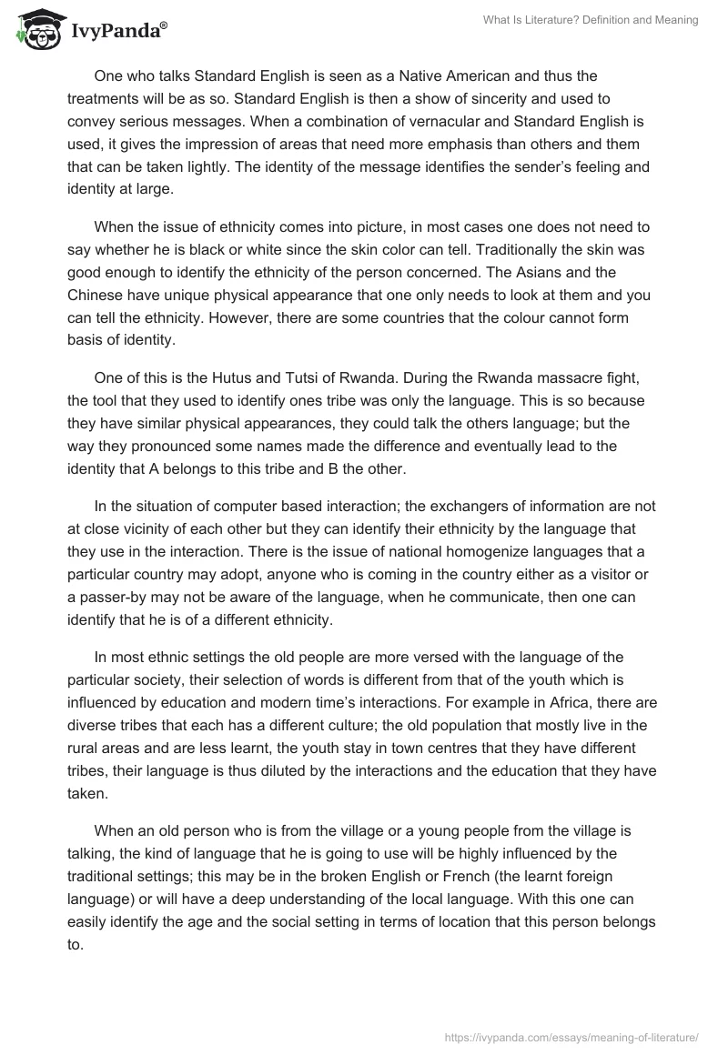 What Is Literature? Definition and Meaning. Page 5