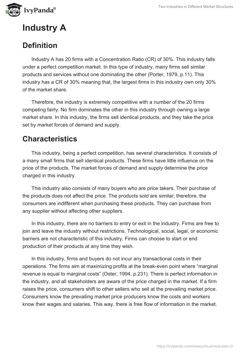 Two Industries in Different Market Structures. Page 2