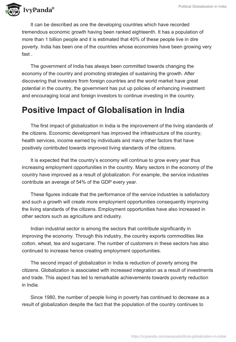 Political Globalization in India. Page 2