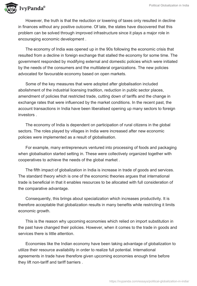 Political Globalization in India. Page 4