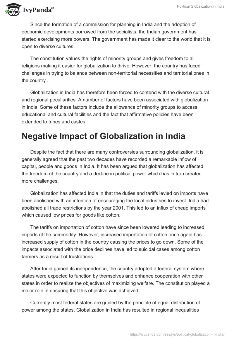 Political Globalization in India. Page 5