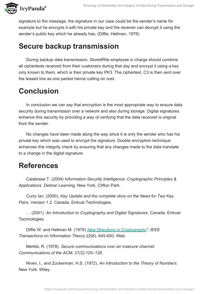 Ensuring Confidentiality and Integrity of Data During Transmission and Storage. Page 3