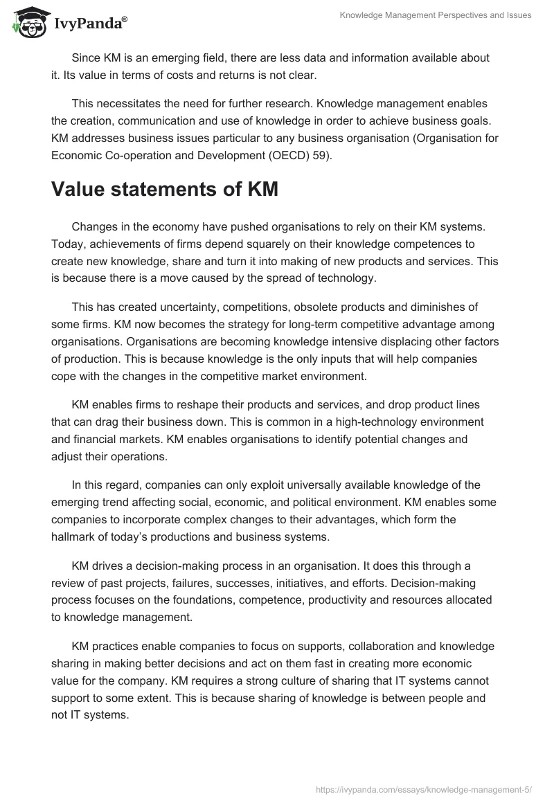 Knowledge Management Perspectives and Issues. Page 2