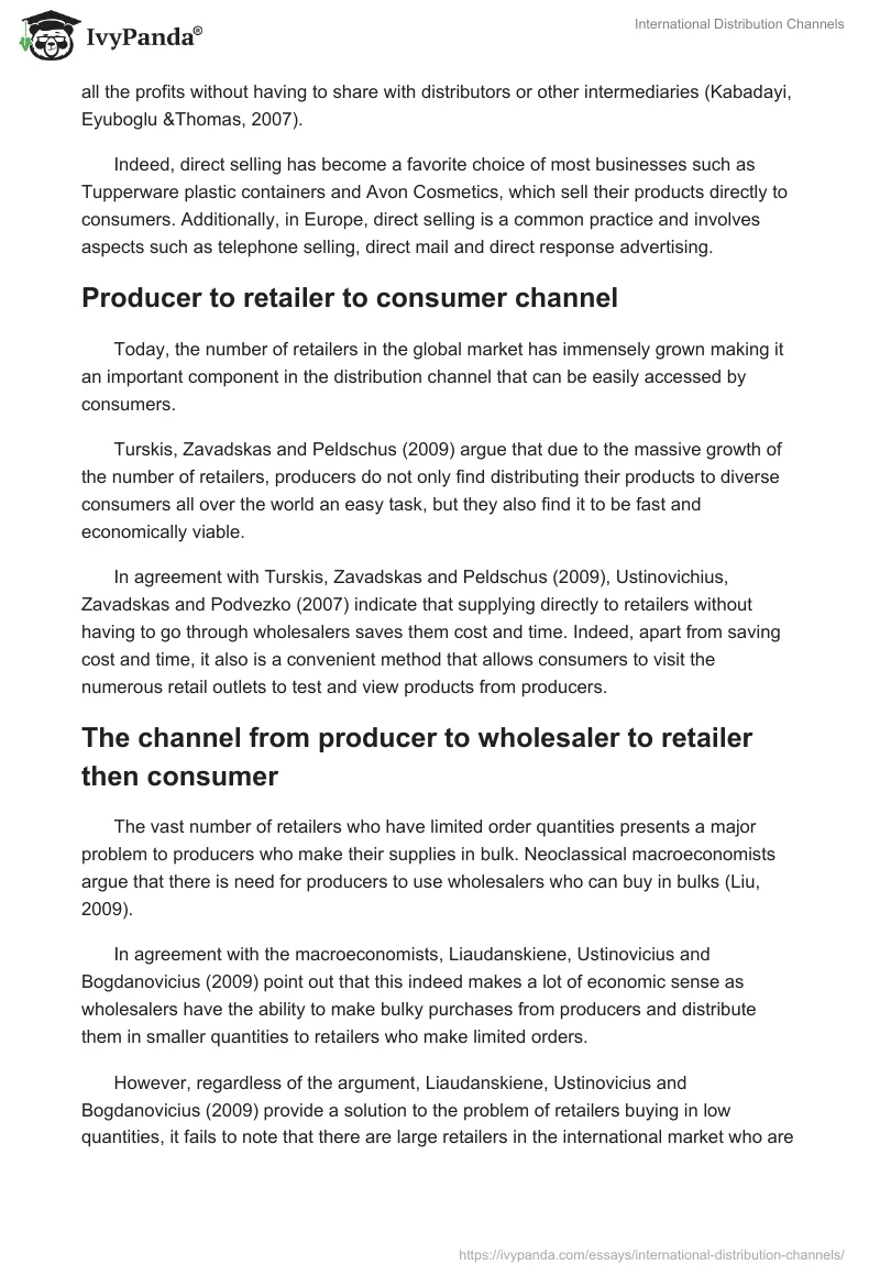 International Distribution Channels. Page 5