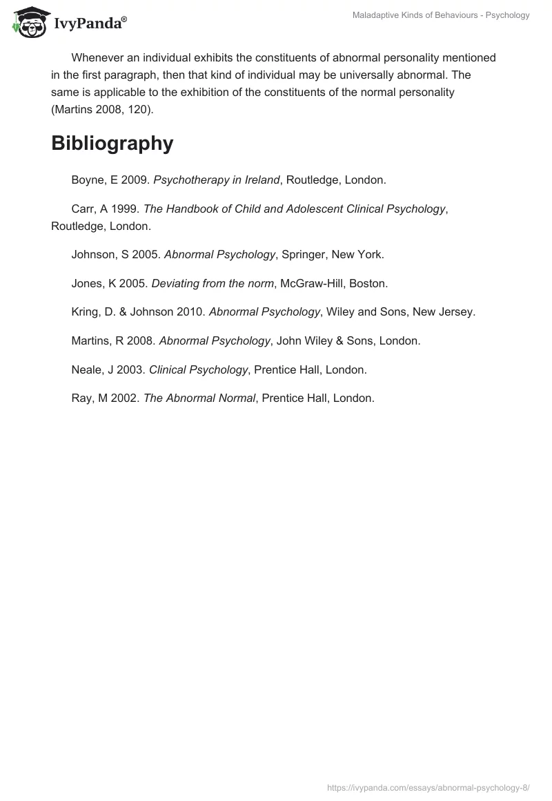 Maladaptive Kinds of Behaviours - Psychology. Page 4