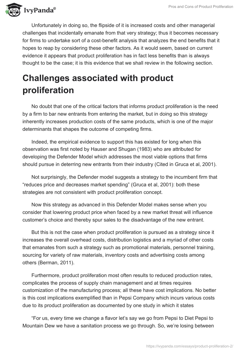 Pros and Cons of Product Proliferation. Page 2