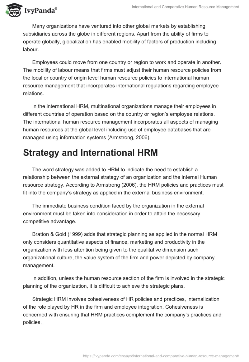 International and Comparative Human Resource Management. Page 5