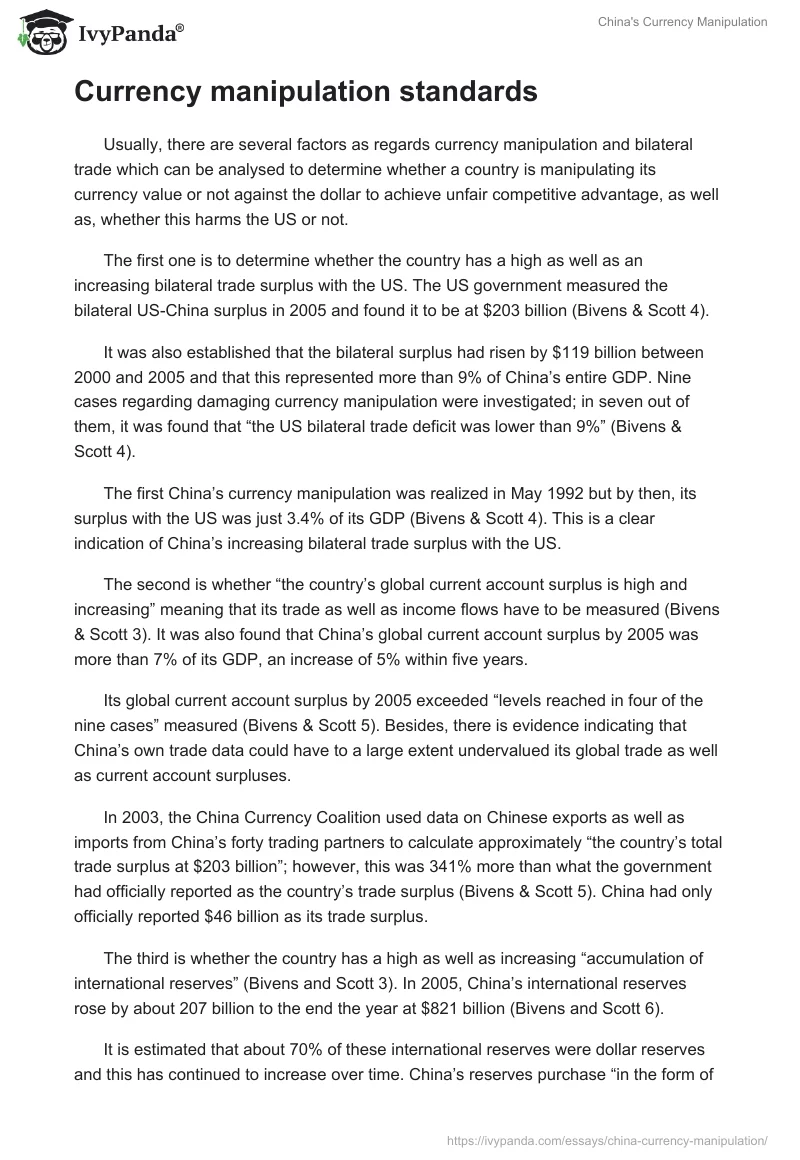 China's Currency Manipulation. Page 2
