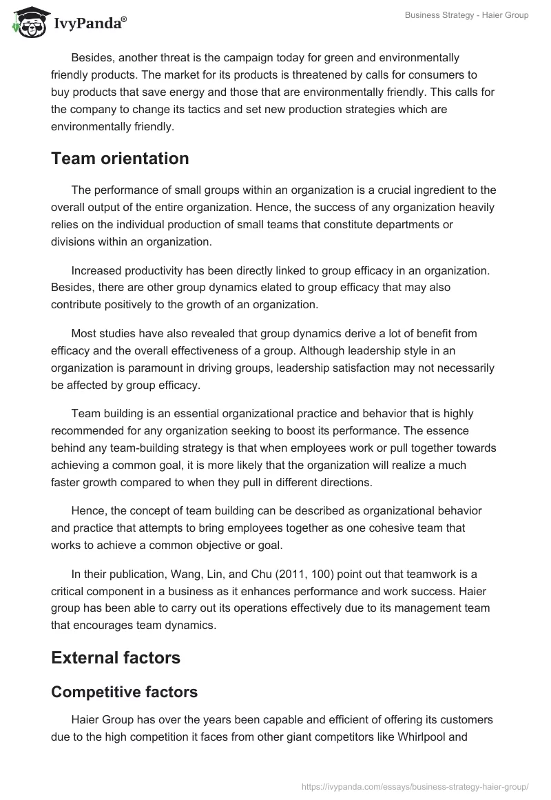 Business Strategy - Haier Group. Page 4