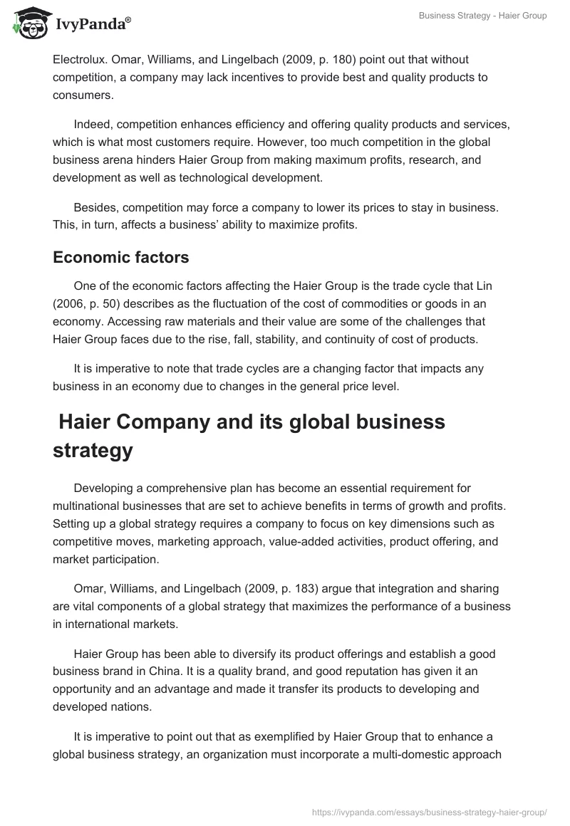 Business Strategy - Haier Group. Page 5