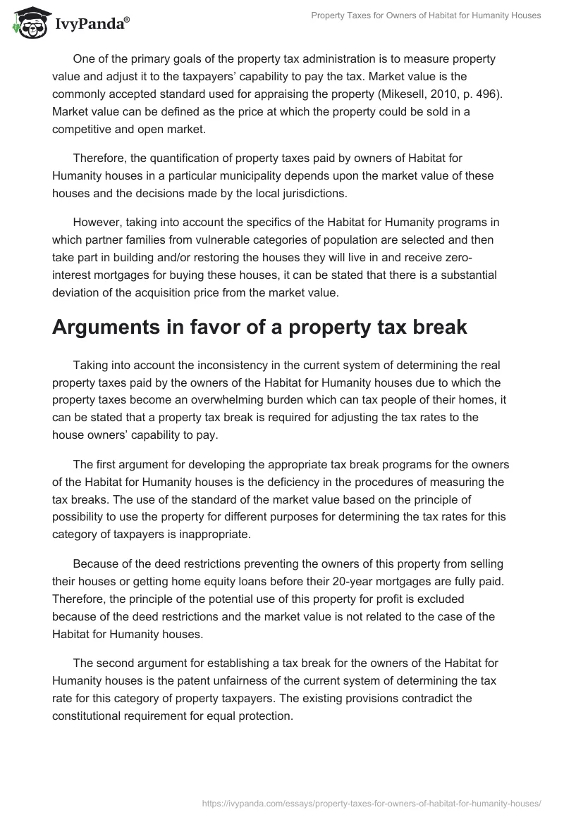 Property Taxes for Owners of Habitat for Humanity Houses. Page 2