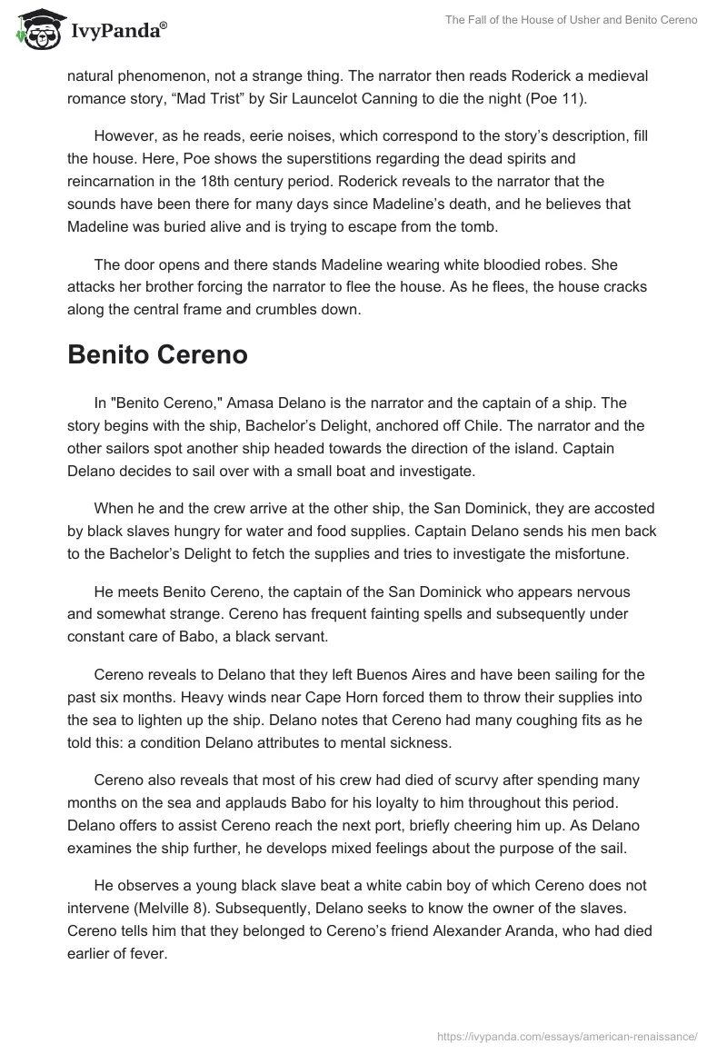 "The Fall of the House of Usher" and "Benito Cereno". Page 3