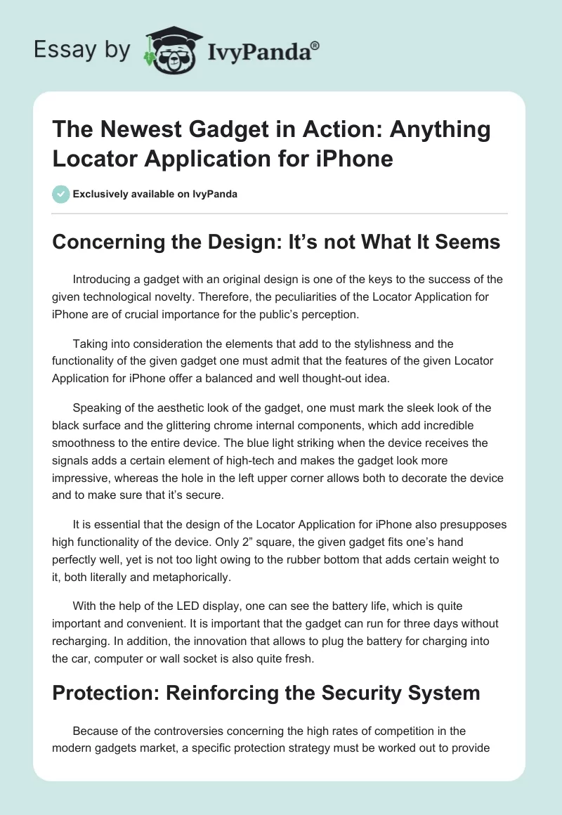 The Newest Gadget in Action: Anything Locator Application for iPhone. Page 1